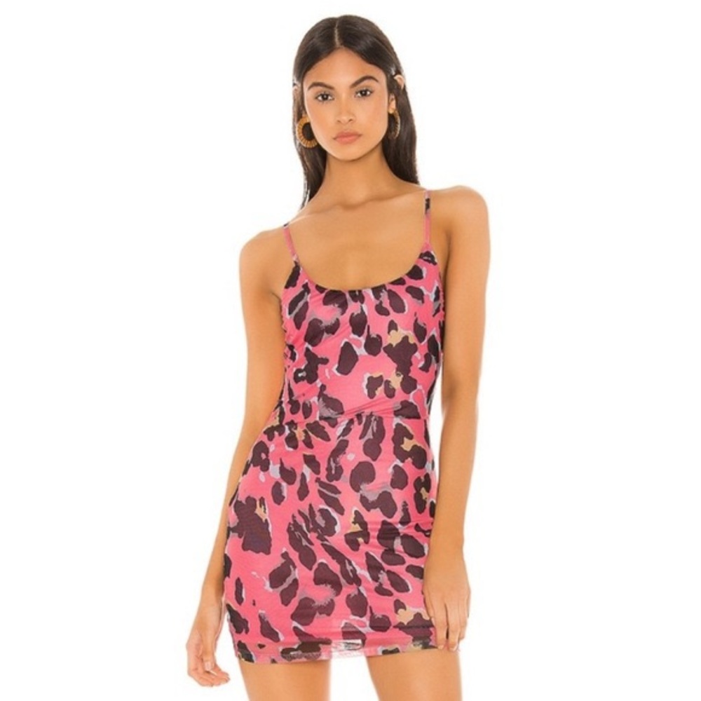 Revolve superdown leopard pink mini dress